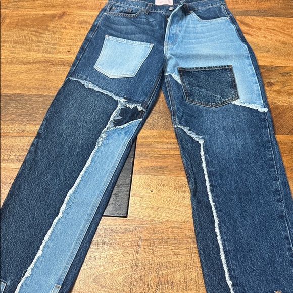 Revice Matchmaker high rise patchwork straight leg jeans Love at First Sight - Picture 5 of 12